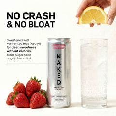NAKED Sparkling Energy Drink fermented rice sweetness delivers clean taste