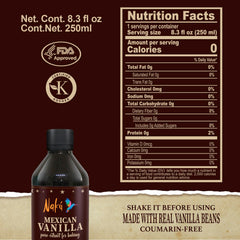 Naku Vanilla Extract amber liquid close-up highlighting deep flavor for desserts.
