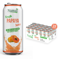 Namai Papaya Juice bottle view highlights pure fruit flavor for a clean energy lift.