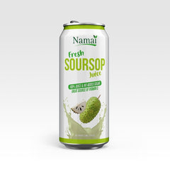 Namai Pure Soursop Juice served over ice creates a cooling, thirst-quenching treat.