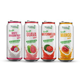 Namai tropical pack: glass pour showcasing fresh, natural juice for a refreshing break.