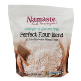 Namaste Foods Perfect Flour Blend bag ready for gluten-free baking and cup-for-cup substitution.