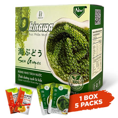NAMISO OKINAWA sea grapes packaging shows natural dehydrated seaweed snack.