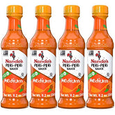 Nando's Peri-Peri Sauce Medium 4 Pack packaging displayed for easy meal prep