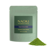 Naoki Matcha Barista Blend pack shot showing smooth flavor for lattes and desserts.
