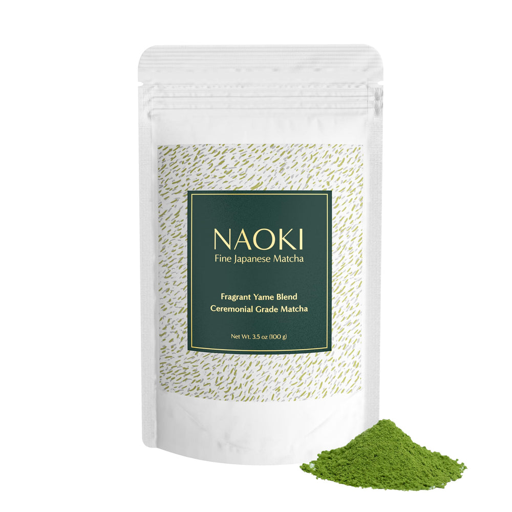 Naoki Matcha Fragrant Yame 100g pack for daily ceremonial use, premium packaging