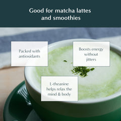 Naoki Matcha scoop on a jar emphasizes freshness and resealability