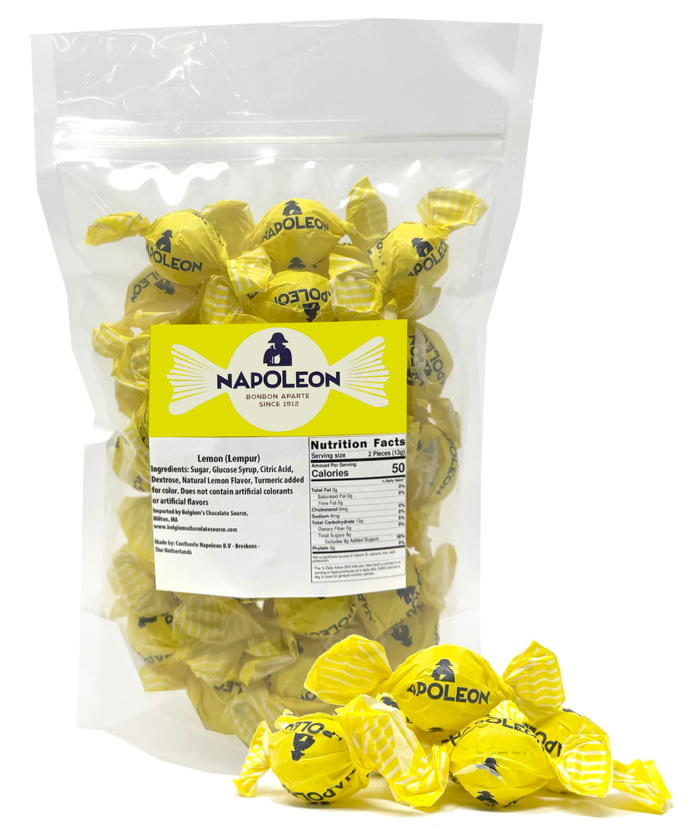 Napoleon Sour Lemon Balls pack shot, individually wrapped for freshness and sharing.