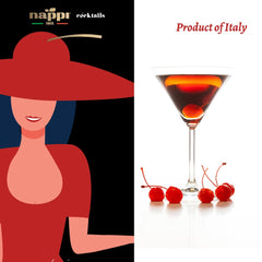 Nappi 1911 cherries poured into a cocktail glass, vivid color and flavor boost.