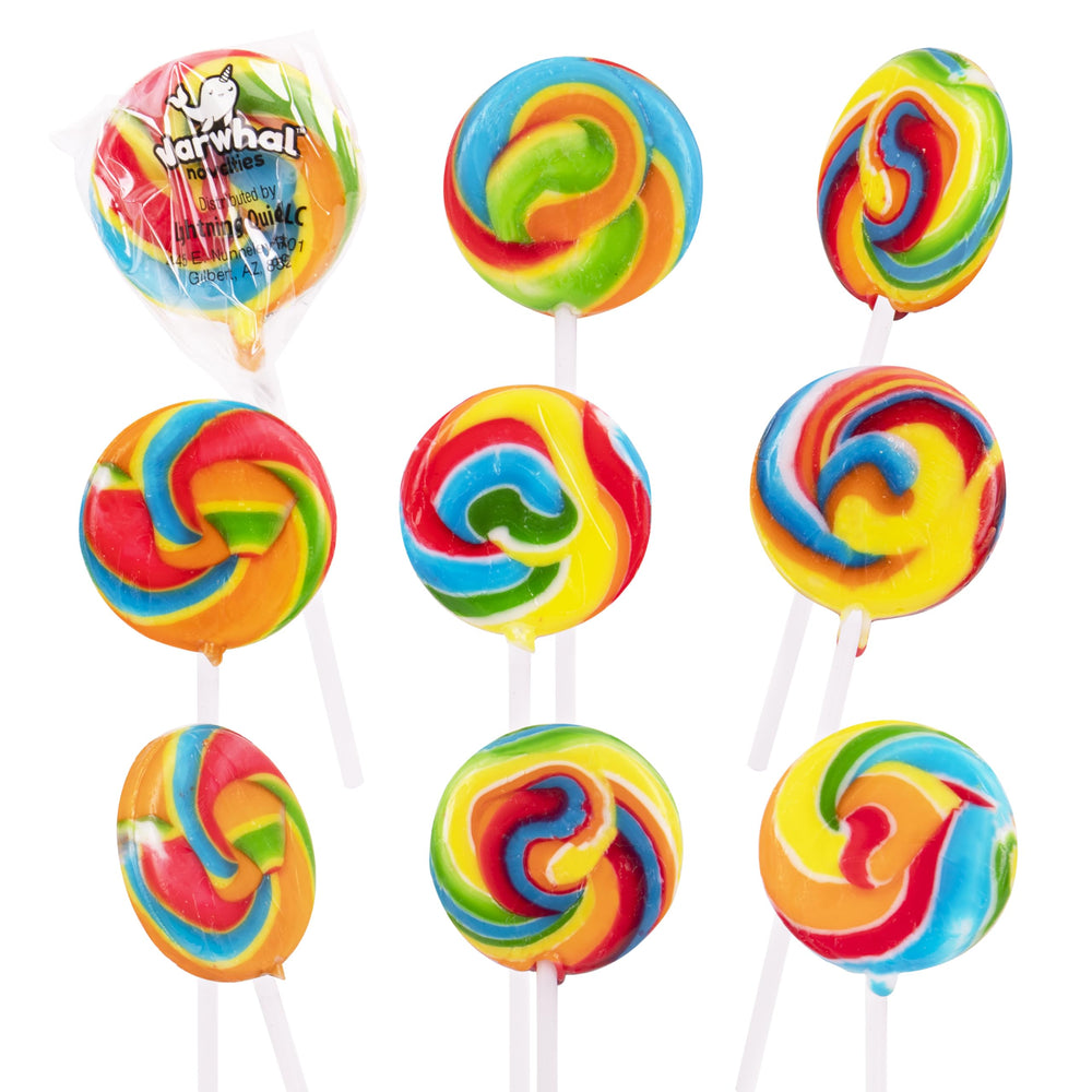 Narwhal Novelties rainbow round lollipops bulk pack for vivid party favors