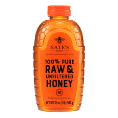 Nate's Honey 32oz squeeze bottle ready for daily drizzle on coffee and tea.