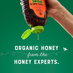 Nature Nate's amber glow highlights premium raw honey flavor and freshness.