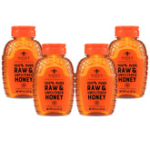 Nate's Honey bottle pour highlights pure, raw flavor ideal for tea and yogurt.