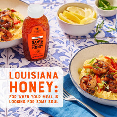 Nate's Honey Louisiana raw honey bear pantry display highlights versatile kitchen sweetener
