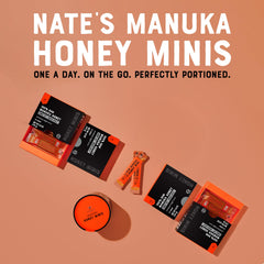 Nate's Manuka Minis drizzle-ready sachets for breakfast pairing.