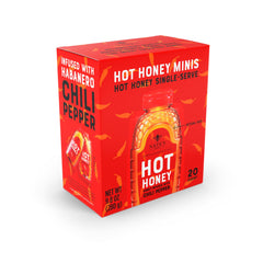 Nate's Honey Minis packet tear-top closeup for mess-free drizzle.