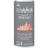 Natierra Himalania pink salt shaker with unrefined grains ideal for finishing dishes.