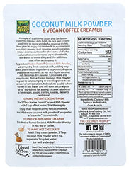Native Forest coconut milk powder scoop and jar for easy measuring in sauces and coffees.