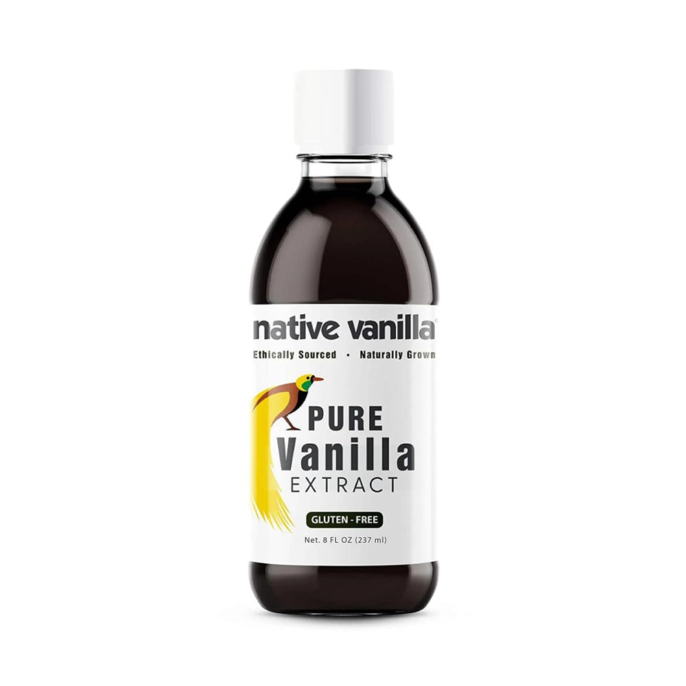 Native Vanilla 8 oz bottle of pure vanilla extract for rich flavor.