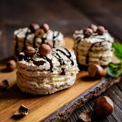 Native Vanilla hazelnut flavor dessert splash suggesting luxurious finish for sweets