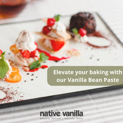 Native Vanilla vanilla bean paste spoon application emphasizes versatile use in desserts and sauces