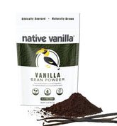 Native Vanilla vanilla bean powder jar demonstrates rich, pure flavor for baking and desserts.