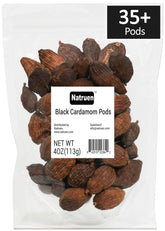 Natruen Black Cardamom Pods in a jar offering bold aroma for cooking.