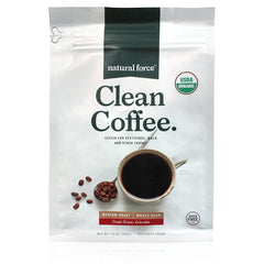 Natural Force Clean Coffee bag displaying toxin-free whole bean freshness