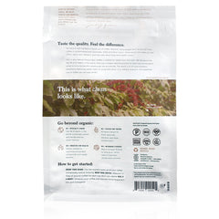 Natural Force Clean Coffee cup steaming with smooth, low-acid aroma