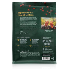 Natural Force clean coffee mug with steaming cup, rich aroma and bold flavor