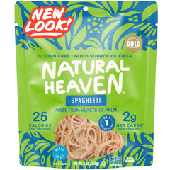 Natural Heaven Spaghetti Noodles heart-of-palm ready to eat, low calorie.