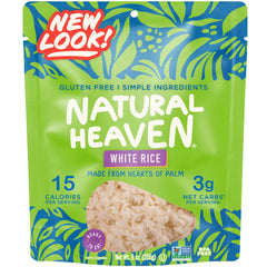 Natural Heaven hearts of palm rice packaging highlights clean ingredients for versatile meals