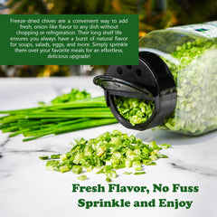 Natural Plus Green NPG chives rehydrating in broth for fresh garden-like taste