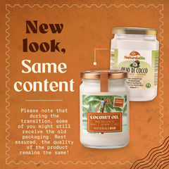 NaturaleBio Coconut Oil pulp close-up indicating fresh cold-pressed origin