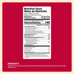 Natura's Refried Red Beans ingredients close-up, creamy texture from quality red beans.