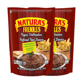 Natura's Refried Red Beans pouch front, convenient ready-to-serve vegan option.