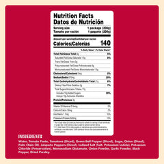 Natura's Salsa Ranchera ingredients display tomatoes onions and chiles