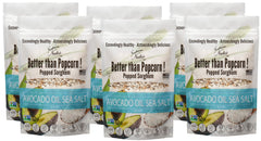 Nature Nate's Popped Sorghum with avocado oil and sea salt in a bowl, savory snacking.