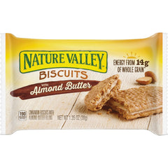 Nature Valley Almond Butter Biscuits 16ct packaging for a quick, energy-boosting snack.