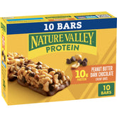 Nature Valley protein granola bars box front for on-the-go energy