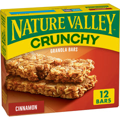 Nature Valley Cinnamon Crunchy Granola Bars box, ready-to-eat snack for on-the-go
