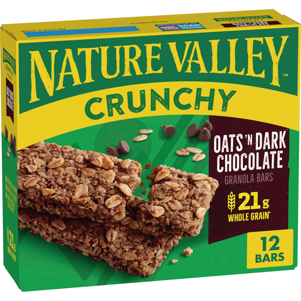 Nature Valley Crunchy Granola Bars Oats n Dark Chocolate pack for on-the-go snacking