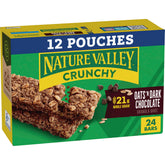 Nature Valley Crunchy Oats n Dark Chocolate bars packaging, convenient two-bar pouch for on-the-go