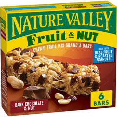 Nature Valley Chewy Fruit and Nut Bar with dark chocolate for on-the-go energy