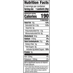 Nature Valley Peanut Butter Biscuit Sandwich unwrapped bar, quick breakfast option.