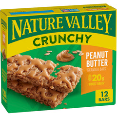 Nature Valley Peanut Butter Crunchy Granola Bars box, ideal for quick, on-the-go energy