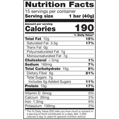 Nature Valley bars close-up with chips and peanuts, tasty and protein-rich