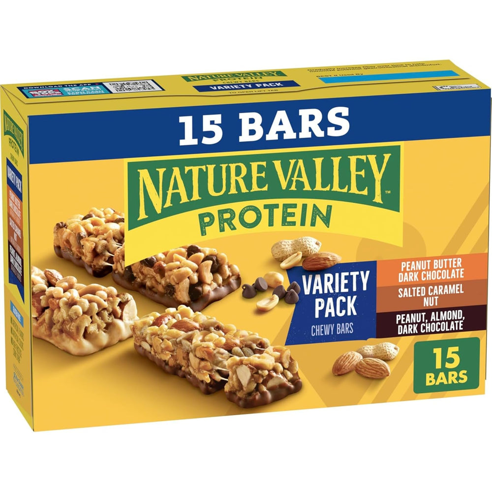 Nature Valley Protein Bars Variety Pack box for convenient on-the-go protein.