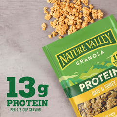 Nature Valley Protein Oats and Honey granola pouch resealable for on-the-go.
