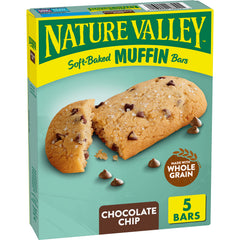 Nature Valley Chocolate Chip Soft-Baked Muffin Bars packaging, convenient pantry or lunchbox snack